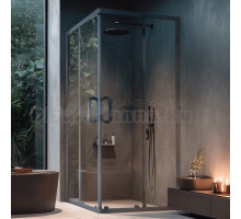 Душевой уголок Tokito Warusawa TOK-WARU-90SQGM 90x90 см, профиль вороненая сталь