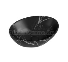 Накладная раковина Teymi Lori 41 матовый черный мрамор, овальная