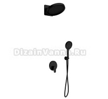 Душевая система скрытого монтажа для душа, лейка, верхний душ, черный AQUAme AQM8402MB