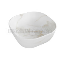 Накладная раковина Teymi Solli Artceramic 41 матовый белый мрамор, квадратная