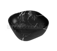 Накладная раковина Teymi Solli Artceramic 41 матовый черный мрамор, квадратная