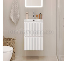 Тумба с раковиной BelBagno Uno-mini 40 подвесная, 2 ящика, bianco opaco