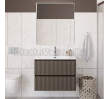 Мебель для ванной комнаты BelBagno Uno-mini 100 подвесная, 2 ящика, матовая бежевая