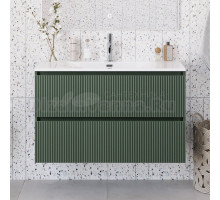 Тумба с раковиной BelBagno Uno-mini 100 подвесная, 2 ящика, матовая еловая