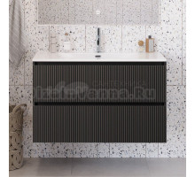 Тумба под раковину без столешницы BelBagno Uno-mini 100 подвесная, 2 ящика, матовая темно-серая