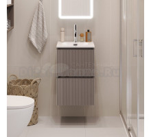 Тумба с раковиной BelBagno Uno-mini 40 подвесная, 2 ящика, матовая бежевая