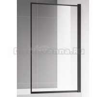 Шторка на ванну AQUAme 900*1400мм, толщина стекла 6мм, цвет профиля матовый черный. Правая