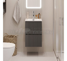 Тумба с раковиной BelBagno Uno-mini 40 подвесная, 2 ящика, матовая темно-серая