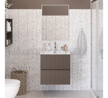 Мебель для ванной комнаты BelBagno Uno-mini 60 подвесная, 2 ящика, матовая бежевая