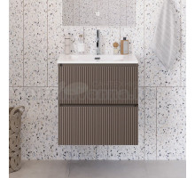 Тумба с раковиной BelBagno Uno-mini 70 подвесная, 2 ящика, матовая бежевая