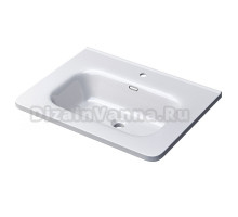 Мебельная раковина 1MarKa Rondy 60 накладная, глянцевая белая, прямоугольная, фаянс