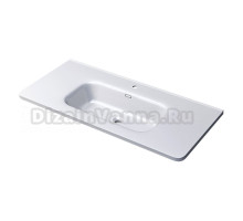 Мебельная раковина 1MarKa Rondy 100 накладная, глянцевая белая, прямоугольная, фаянс