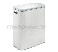 Корзина для белья Geralis NCWH-BF напольная, белая, прямоугольная, пластик, искусственная кожа