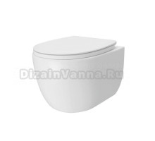 Унитаз подвесной Teymi Lori Vortex T40502 безободковый, с микролифтом, глянцевый белый