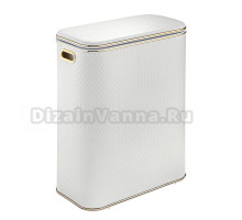 Корзина для белья Geralis NCWG-BF напольная, белая, прямоугольная, пластик, искусственная кожа