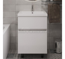 Тумба с раковиной 1MarKa Aris 70 напольная, белая аляска, белый глянец