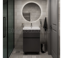 Мебель для ванной комнаты 1MarKa Aris 60 напольная, антрацит, монолит дарк