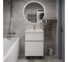 Мебель для ванной комнаты 1MarKa Aris 60 напольная, белая аляска, белый глянец