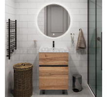 Мебель для ванной комнаты 1MarKa Aris 70 напольная, антрацит, дуб крафт золотой