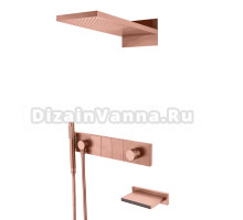 Душевой комплект Boheme Zodiac 132-2-CB С ВНУТРЕННЕЙ ЧАСТЬЮ, copper brushed