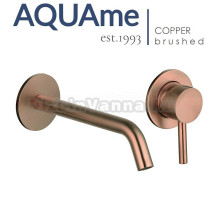 Смеситель для раковины на стену AQUAme Siena шлифованная медь AQM6215BC