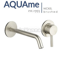 Смеситель для раковины на стену AQUAme Siena шлифованный никель AQM6215BN