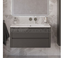 Тумба с раковиной Cezares Relax 100 подвесная, 2 ящика, оружейная сталь