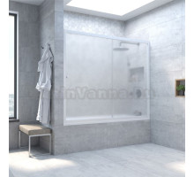 Шторка на ванну Vegas Glass Zv Novo 160 01 10 профиль белый, стекло сатин
