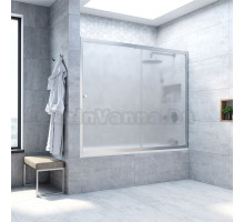 Шторка на ванну Vegas Glass Zv Novo 160 07 10 профиль матовый хром, стекло сатин