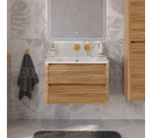 Тумба с раковиной Cezares Relax 80 подвесная, 2 ящика, дуб карамельный