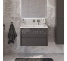 Тумба с раковиной Cezares Relax 80 подвесная, 2 ящика, оружейная сталь