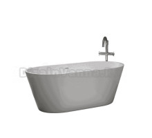 Акриловая ванна Teymi Solli Pro 170x75 см, отдельностоящая, белая, овальная, на ножках, со сливом-переливом, с донным клапаном