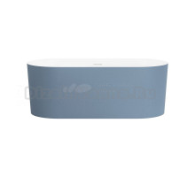 Акриловая ванна Wellsee Chalice Perfection 230608000 165x75 см, отдельностоящая, матовая светло-синяя, глянцевая белая, овальная