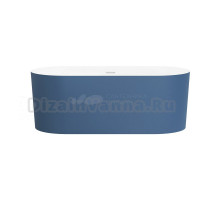 Акриловая ванна Wellsee Chalice Perfection 230609000 165x75 см, отдельностоящая, матовая темно-синяя, глянцевая белая, овальная
