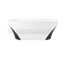 Акриловая ванна Wellsee Croquis 230302000 165x75 см, отдельностоящая, матовая черная, матовая белая, овальная