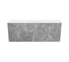 Акриловая ванна Wellsee Pure BY Wellsee 230705000 165x75 см, отдельностоящая, матовый серый мрамор, глянцевая белая