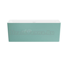 Акриловая ванна Wellsee Pure BY Wellsee 230707000 165x75 см, отдельностоящая, матовая светло-зеленая, глянцевая белая