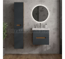 Мебель для ванной комнаты Onika Айленд 50 подвесная, графит, дуб крафт золотой