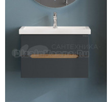 Тумба под раковину без столешницы Onika Айленд 70 подвесная, графит, дуб крафт золотой