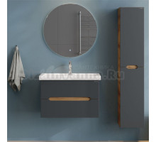 Мебель для ванной комнаты Onika Айленд 80 подвесная, графит, дуб крафт золотой