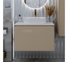 Тумба с раковиной Grossman Кристалл 80 подвесная, матовая бежевая