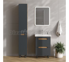 Мебель для ванной комнаты Onika Айленд 60 напольная, графит, дуб крафт золотой