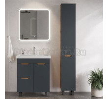 Мебель для ванной комнаты Onika Айленд 70 напольная, графит, дуб крафт золотой