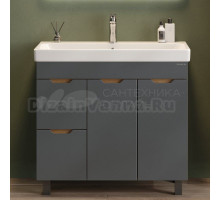 Тумба под раковину без столешницы Onika Айленд 90 напольная, графит, дуб крафт золотой