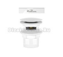 Слив-перелив для ванны Wellsee Useful Extras 231917000 55 мм, клик-клак, глянцевый белый, с сифоном