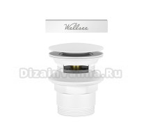 Слив-перелив для ванны Wellsee Useful Extras 231918000 55 мм, клик-клак, матовый белый, с сифоном