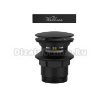 Слив-перелив для ванны Wellsee Useful Extras 231919000 55 мм, клик-клак, матовый черный, с сифоном