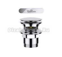 Слив-перелив для ванны Wellsee Useful Extras 231921000 55 мм, клик-клак, глянцевый хром, с сифоном