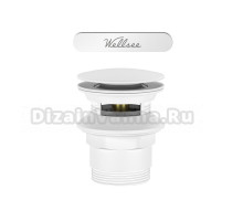Слив-перелив для ванны Wellsee Useful Extras 231923000 55 мм, клик-клак, матовый белый, с сифоном