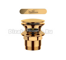 Слив-перелив для ванны Wellsee Useful Extras 231925000 55 мм, клик-клак, глянцевое золото, с сифоном